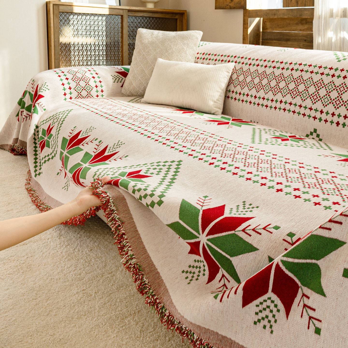 Bohemian Chenille Sofa Throw Blanket