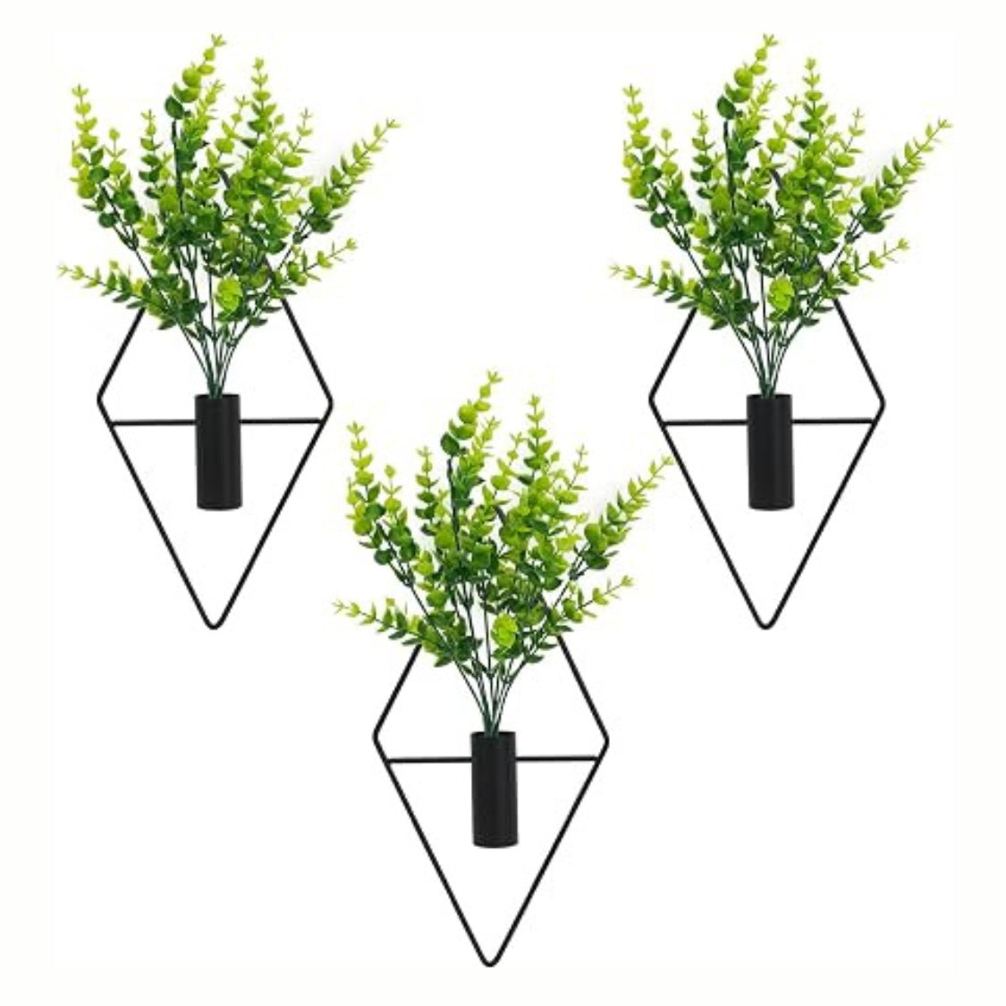 Eucalyptus wall planters above a bed
