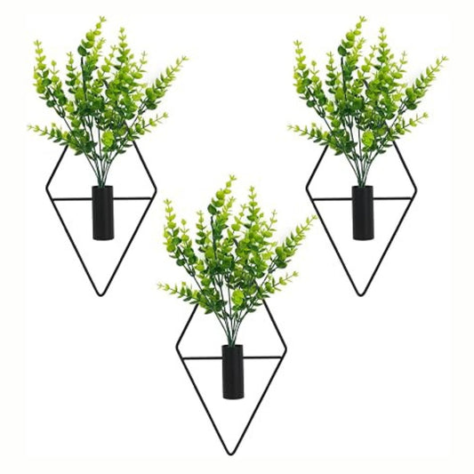Eucalyptus wall planters above a bed